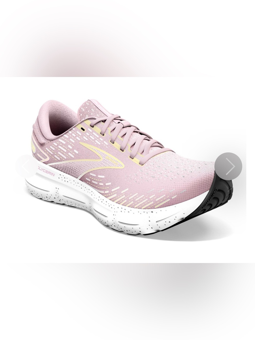 Brooks Women's Glycerin 20 Running Shoe in Light Pink and Cream - Picture 4 of 11